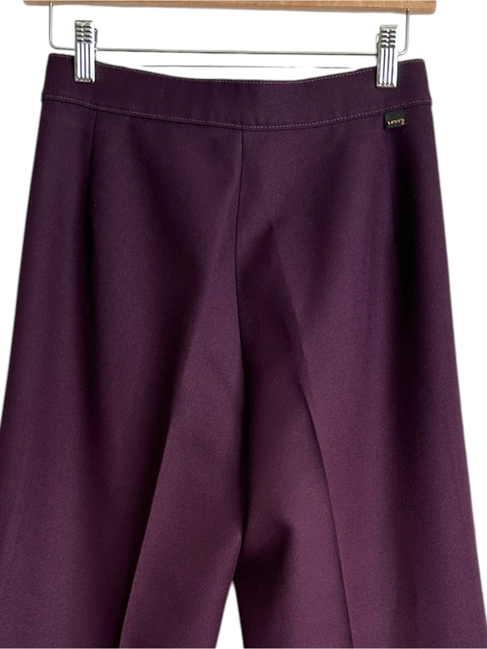 Vintage 70s LEVI’S Plum Purple High Rise Wide Leg Pants Trousers Perma Prest - Picture 6 of 15